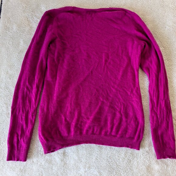 PURE CASHMERE raspberry sweater - Picture 2 of 4
